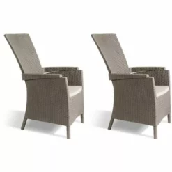 Chaises De Jardin Inclinables Vermont 2 Pcs Cappuccino Allibert - Brun