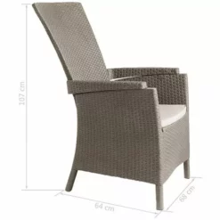 Chaises De Jardin Inclinables Vermont 2 Pcs Cappuccino Allibert - Brun -ALLIBERT Soldes Magasin 13196763 3
