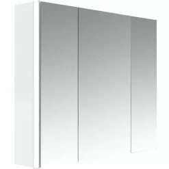 Allibert - Armoire De Toilette éclairante 80 Cm 3 Portes Miroirs Blanc Brillant - STELLA