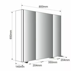 Allibert - Armoire De Toilette éclairante 80 Cm 3 Portes Miroirs Blanc Brillant - STELLA -ALLIBERT Soldes Magasin 16213187 3