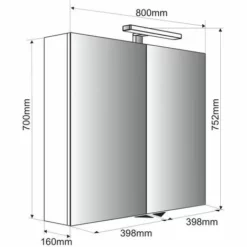 Allibert - Armoire De Toilette éclairante 80 Cm 2 Portes Miroirs Blanc Brillant Prise UTE - JUNO -ALLIBERT Soldes Magasin 16243452 3