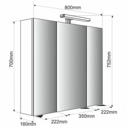 Allibert - Armoire De Toilette éclairante 80 Cm 3 Portes Miroirs Blanc Brillant Prise UTE - JUNO -ALLIBERT Soldes Magasin 16243453 3