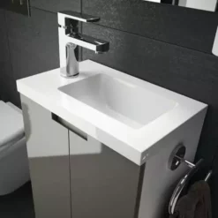 Meuble Lave-mains Closy Pack Avec Miroir Gris Anthracite Brillant L 40 X H 60 X P 25,2 Cm - Allibert - Anthracite -ALLIBERT Soldes Magasin 16642081 3