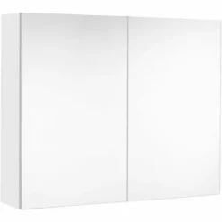 ALLIBERT Meuble De Salle De Bain PESARO Blanc Alpin 80 Cm + Plan Vasque SLIDE + Armoire De Toilette 2 Portes Miroir - Blanc Alpin -ALLIBERT Soldes Magasin 17012615 4