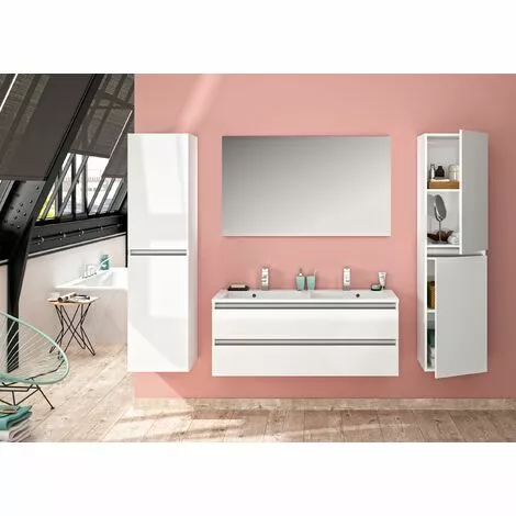 ALLIBERT Colonne De Salle De Bain PESARO Blanc Alpin Brillant - Blanc Alpin 2 ALLIBERT Colonne De Salle De Bain PESARO Blanc Alpin Brillant - Blanc Alpin – Image 2