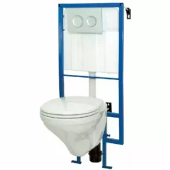 ALLIBERT Pack WC Suspendu LIVE-UP Mécanisme 3/6L Et Alimentation D'eau Silencieuse - Blanc