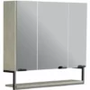 ALLIBERT Armoire De Salle De Bain FAKTORY 3 Portes Miroir 80 Cm Avec étagère Suspendue Béton Minéral - Béton Minéral
