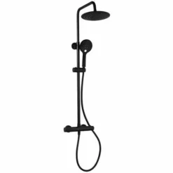 ALLIBERT Colonne De Douche LOFT-GAME - Pommeau De Tête Diamètre 23,8 Cm - Anticalcaire - Ajustable En Hauteur - Noir