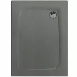 ALLIBERT Receveur De Douche Extra-plat Texture Effet Pierre MOONEO RECTANGLE 100 X 80 Cm Gris - Gris Anthracite