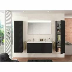 ALLIBERT Colonne De Salle De Bain Nordik Noir Ultra Mat 41 Cm - Noir -ALLIBERT Soldes Magasin 18165155 3