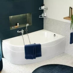 ALLIBERT Baignoire Asymétrique Gauche ELBA DUO 160 X 100 Cm Tablier Inclus - Blanc -ALLIBERT Soldes Magasin 18468339 3