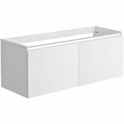ALLIBERT Meuble Sous-vasque 120 Cm 2 Portes PESARO Blanc Alpin Brillant - Blanc Alpin 1 ALLIBERT Meuble Sous-vasque 120 Cm 2 Portes PESARO Blanc Alpin Brillant - Blanc Alpin