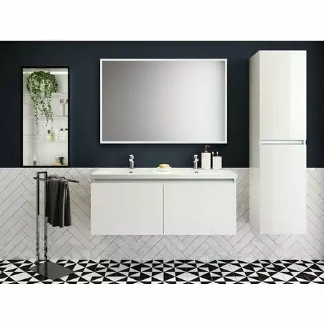 ALLIBERT Meuble Sous-vasque 120 Cm 2 Portes PESARO Blanc Alpin Brillant - Blanc Alpin 2 ALLIBERT Meuble Sous-vasque 120 Cm 2 Portes PESARO Blanc Alpin Brillant - Blanc Alpin – Image 2