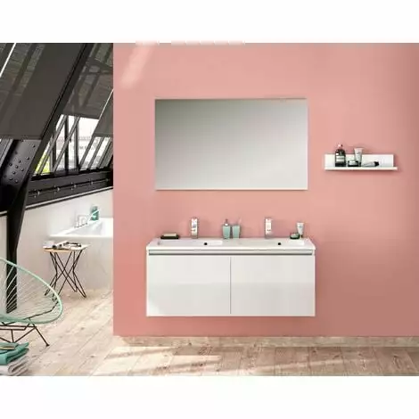 ALLIBERT Meuble Sous-vasque 120 Cm 2 Portes PESARO Blanc Alpin Brillant - Blanc Alpin 3 ALLIBERT Meuble Sous-vasque 120 Cm 2 Portes PESARO Blanc Alpin Brillant - Blanc Alpin – Image 3