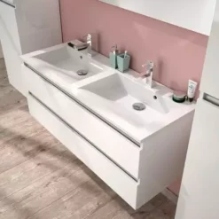 ALLIBERT Meuble Sous-vasque 120 Cm 2 Tiroirs PESARO Blanc Alpin Brillant - Blanc Alpin -ALLIBERT Soldes Magasin 18823880 3