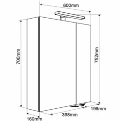 ALLIBERT Armoire De Salle De Bain 60 Cm Avec éclairage LED Et Bloc Prise JUNO 2 Portes Miroir Blanc Brillant - Blanc -ALLIBERT Soldes Magasin 19269898 3