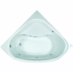 ALLIBERT Baignoire Balnéo D'angle LUCINA AQUAZEN 2 - 140x140 Cm - Blanc