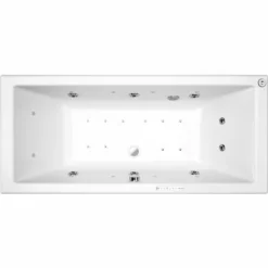 Baignoire Balnéo SPALLIBERT - Massage Air + Eau, Chromothérapie Et Aromathérapie 170 X 75 Cm - Blanc