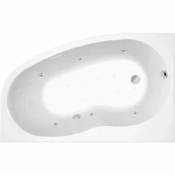 ALLIBERT Baignoire Balnéo ELBA DUO DROITE ESSENTIA - Massage Eau + Air- Tablier Acrylique Inclus 160 X 100 Cm - Blanc