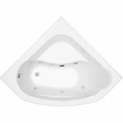 ALLIBERT Baignoire Balnéo D'angle LUCINA ESSENTIA - Massage Eau + Air 140 X 140 Cm - Blanc