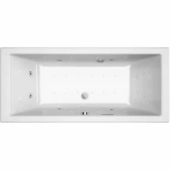 ALLIBERT Baignoire Balnéo Rectangulaire KANDO DOLCEA - Massage Eau + Air - Chromothérapie 180 X 80 Cm - Blanc
