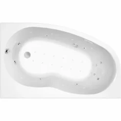 ALLIBERT Baignoire Balnéo ELBA DUO GAUCHE DOLCEA Chromothérapie - Tablier Acrylique Inclus 160 X 100 Cm - Blanc