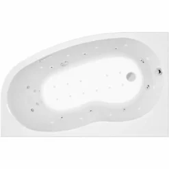 ALLIBERT Baignoire Balnéo ELBA DUO DROITE INTENSEA - Massage Eau + Air - Chromothérapie 160 X 100 Cm - Blanc