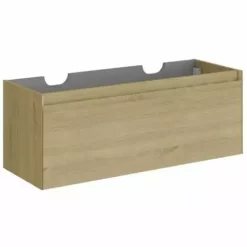 ALLIBERT Meuble Sous-vasque 120 Cm à Suspendre FANGORN 2 Tiroirs 120 X 45 X 46 Cm - Couleur Chêne - Chêne Sona