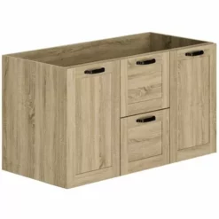 ALLIBERT Meuble Sous-vasque 120 Cm à Suspendre CAMBRIDGE - 2 Tiroirs + 2 Portes à Fermeture Progressive Couleur Chêne - Chêne Hamilton
