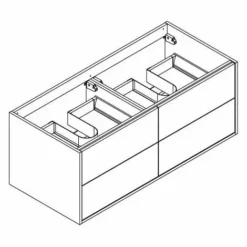 ALLIBERT Meuble Sous-vasque 120 Cm à  Suspendre MARNY Béton Foncé - Béton Foncé -ALLIBERT Soldes Magasin 20821095 3