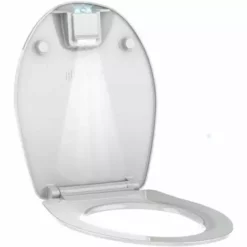 ALLIBERT Abattant WC En Thermodur Avec éclairage LED NIGHTY 2 - Blanc Brillant - 37,2 X 6,7 X 46,5 Cm - - Blanc