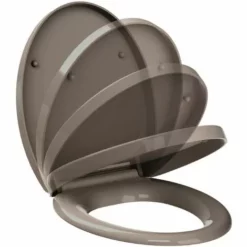ALLIBERT Abattant WC à  Fermeture Progressive Et Déclipsable EKLA Taupe Brun - Taupe Brun -ALLIBERT Soldes Magasin 20821182 3