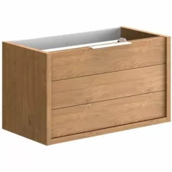 ALLIBERT Meuble Sous-vasque 80 Cm à  Suspendre SORENTO - 2 Tiroirs - 80 X 47,2 X 46 Cm - Couleur Chêne Huilé - Chêne Kendal Huilé