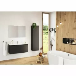 ALLIBERT Meuble Sous-vasque 100 Cm NORDIK Noir Ultra Mat - Noir -ALLIBERT Soldes Magasin 24401288 3