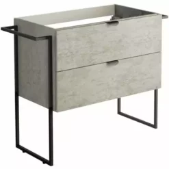 ALLIBERT Meuble Sous-vasque 80 Cm FAKTORY - 2 Tiroirs à  Fermeture Progressive Béton Minéral - Béton Minéral