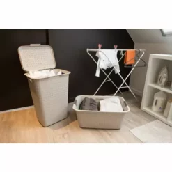 ALLIBERT Panier À Linge Curver Lingo Blanc 55L - Blanc Cassé -ALLIBERT Soldes Magasin 27541455 5