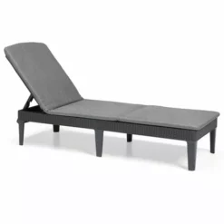 Chaise Longue Avec Coussin Jaipur Graphite Allibert - Gris