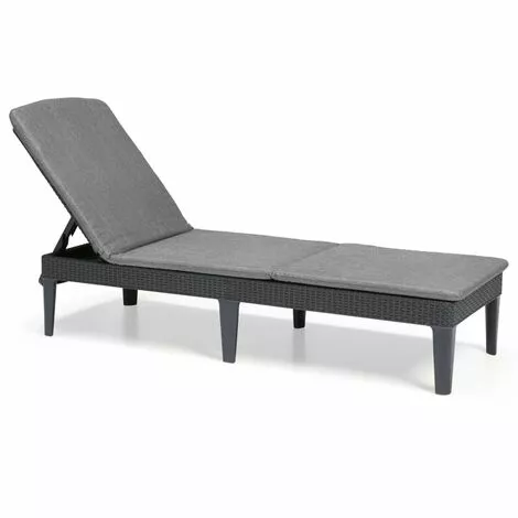 Chaise Longue Avec Coussin Jaipur Graphite Allibert - Gris 1 Chaise Longue Avec Coussin Jaipur Graphite Allibert - Gris