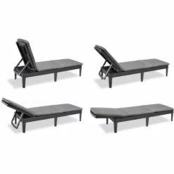 Chaise Longue Avec Coussin Jaipur Graphite Allibert - Gris 7 Chaise Longue Avec Coussin Jaipur Graphite Allibert - Gris -ALLIBERT Soldes Magasin 28286672 3