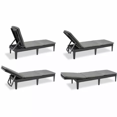 Chaise Longue Avec Coussin Jaipur Graphite Allibert - Gris 3 Chaise Longue Avec Coussin Jaipur Graphite Allibert - Gris – Image 3