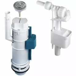 ALLIBERT Mécanisme Chasse D'eau Eco 3/6L Avec Double Bouton Poussoir Chromé - Alimentation D'eau Silencieuse - Blanc