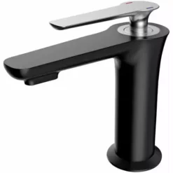 ALLIBERT Mitigeur Lavabo FLY En Acier Inoxydable Avec Cartouche Céramique ACS 5,5 X 15,5 X 15,5 Cm - Noir / Chrome