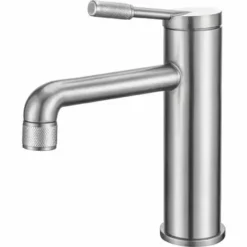 ALLIBERT Mitigeur Lavabo HIRO En Acier Inoxydable - Cartouche Céramique ACS - Couleur Inox Brossé - 4,5 X 20 X 18 Cm - Inox Brossé