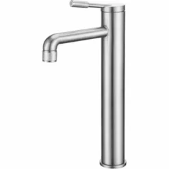 ALLIBERT Mitigeur Lavabo Haut HIRO En Acier Inoxydable - Cartouche Céramique ACS - Couleur Inox Brossé - 4,5 X 32 X 18 Cm - Inox Brossé