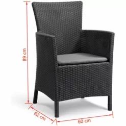 Chaise De Salle à Manger De Jardin Iowa Graphite 215526 Allibert - Gris -ALLIBERT Soldes Magasin 3503033 3