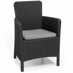 Chaise De Salle à Manger De Jardin Trenton Graphite Allibert - Gris