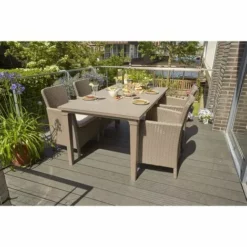 Chaise De Salle à Manger De Jardin Trenton Cappuccino 226454 Allibert - Brun -ALLIBERT Soldes Magasin 3522421 4