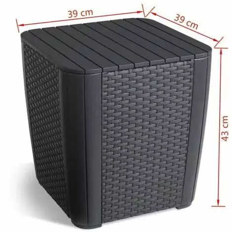 Petite Table De Jardin Luzon Graphite 223932 Allibert - Gris 3 Petite Table De Jardin Luzon Graphite 223932 Allibert - Gris – Image 3