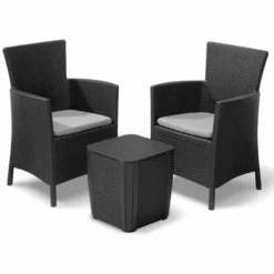 Jeu De Salle à Manger D'extérieur 3 Pcs Iowa Graphite 223929 Allibert - Gris