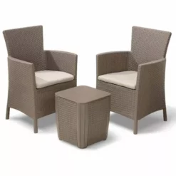 Jeu De Salle à Manger D'extérieur 3pcs Iowa Cappuccino 223929 Allibert - Brun